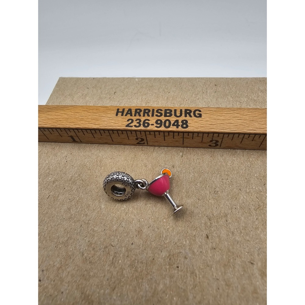 Pandora Pink Cosmopolitan Cocktail Glass Dangle Charm S925 Silver 790533EN15